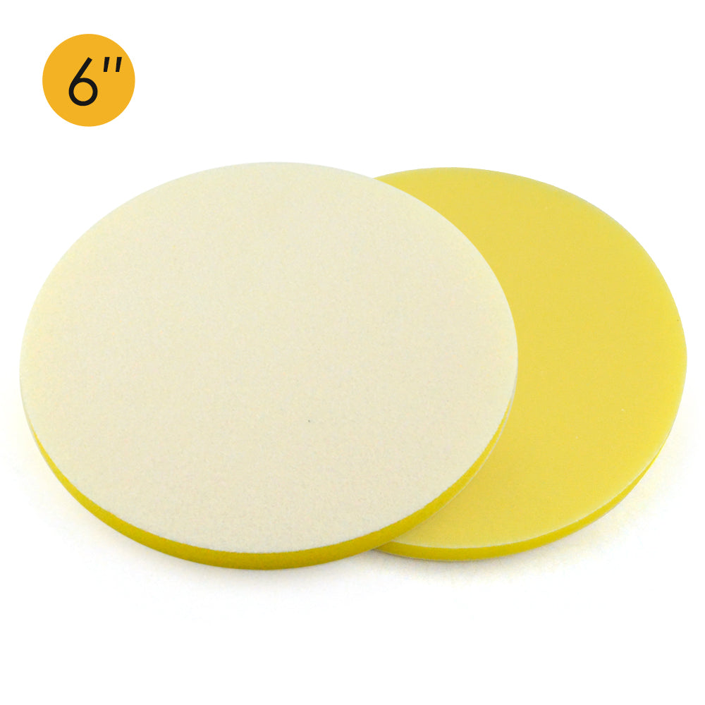 6" (150mm) Soft Sponge Yellow Flat Hook & Loop Surface Protection Interface Buffer Backing Pad