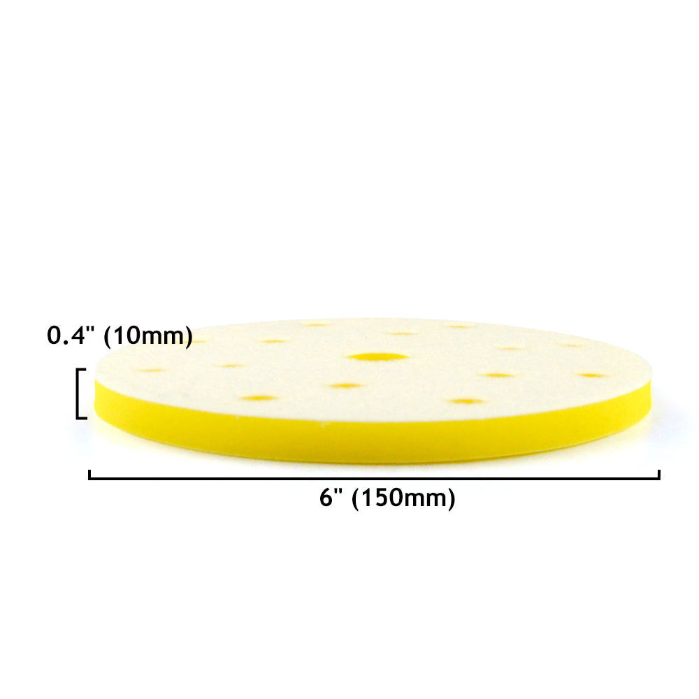 6" (150mm) 15-Hole Soft Sponge Double-faced Flocking Hook & Loop Surface Protection Interface Buffer Backing Pad