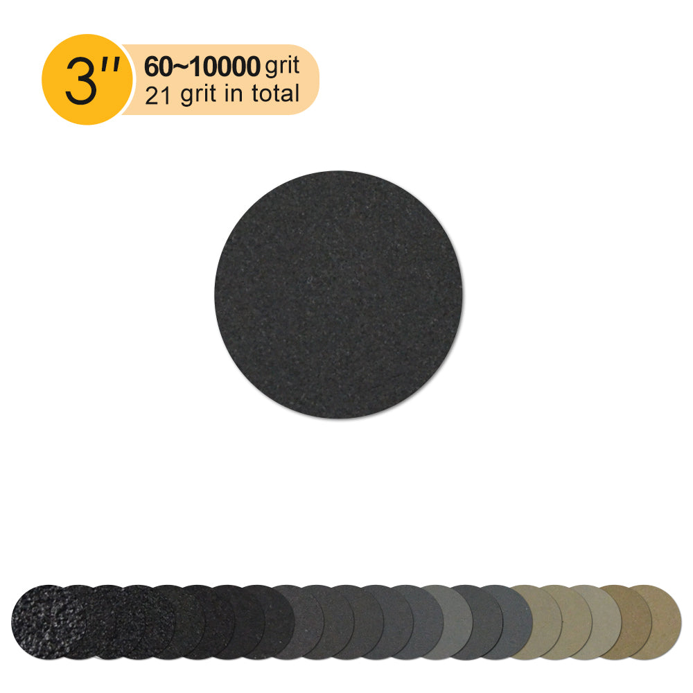 3" (75mm) Silicon Carbide Wet/Dry Hook & Loop Sanding Discs (60-10000 Grit), 1 Disc