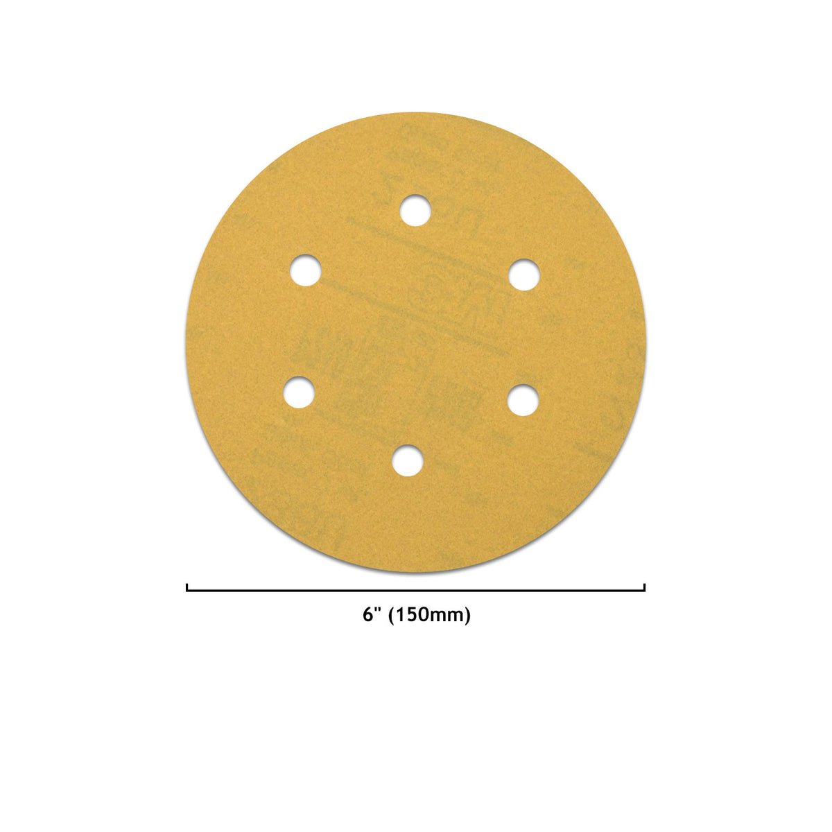 6" (150mm) 6-Hole Yellow Hook&Loop Sanding Discs for Dry Sanding(80-400 Grit), 1 Disc