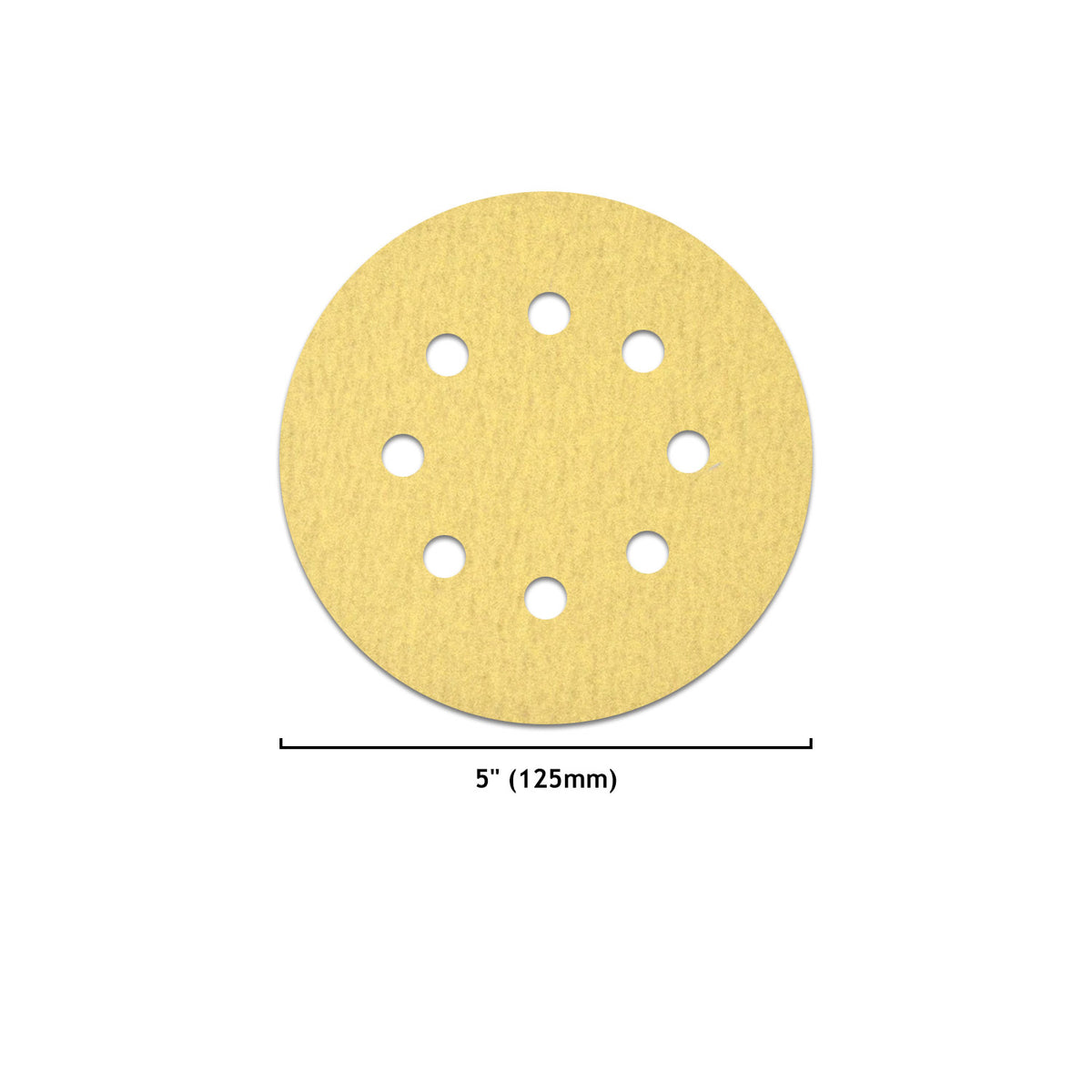 5 Inch 8 Holes Hook and Loop Yellow Sanding Discs