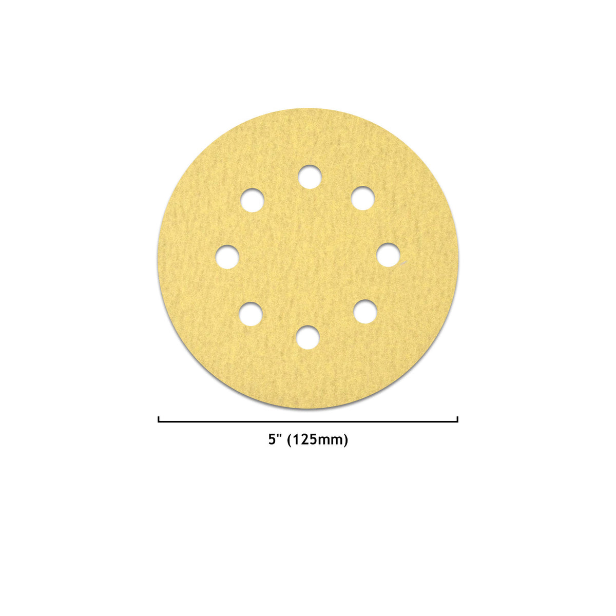5" (125mm) 8-Hole Yellow Hook&Loop Sanding Discs for Dry Sanding (60-1000Grit), 1 Disc