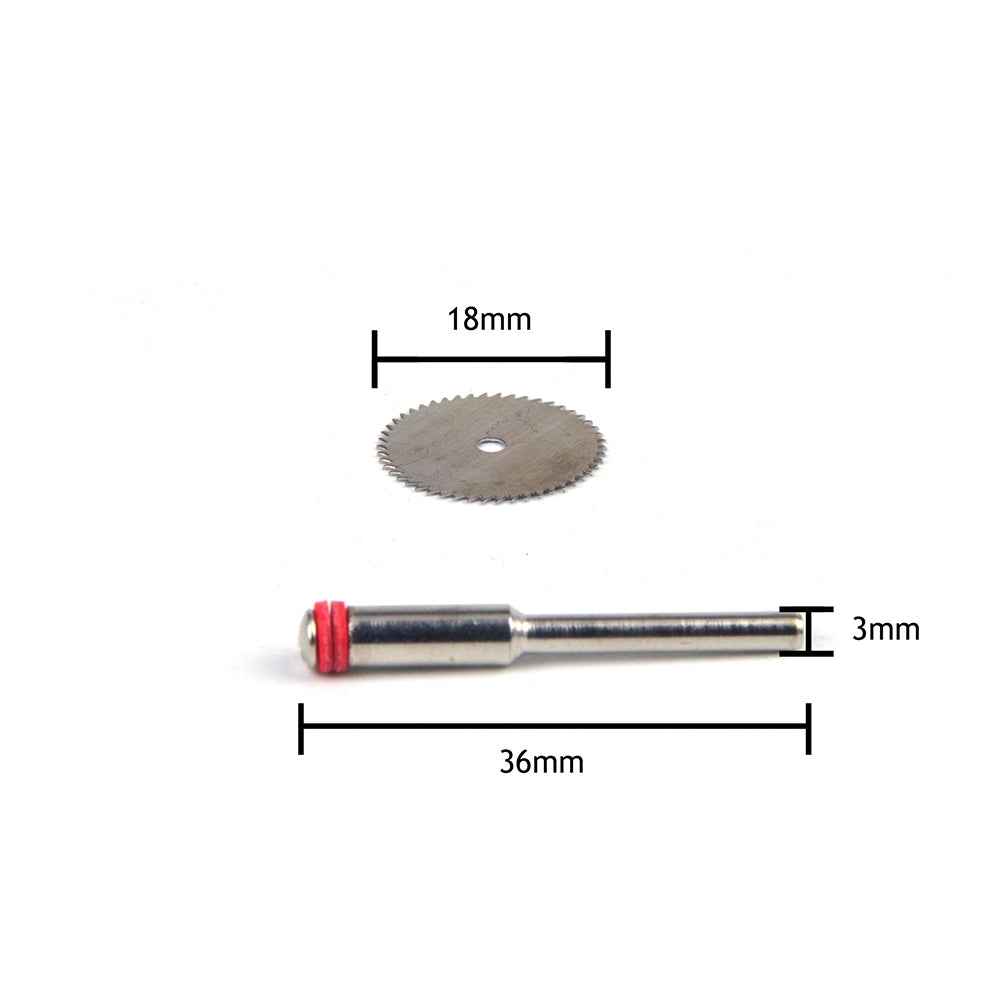 18mm Stainless Steel Mini Circular Saw Blades 3mm Screw Mandrel Cutting Discs for Dremel Rotary Tools, 11pcs Set